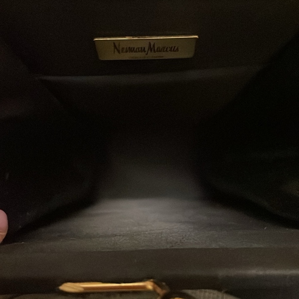 Neiman Marcus Elegant Satin Black Evening Bag - Picture 5 of 5